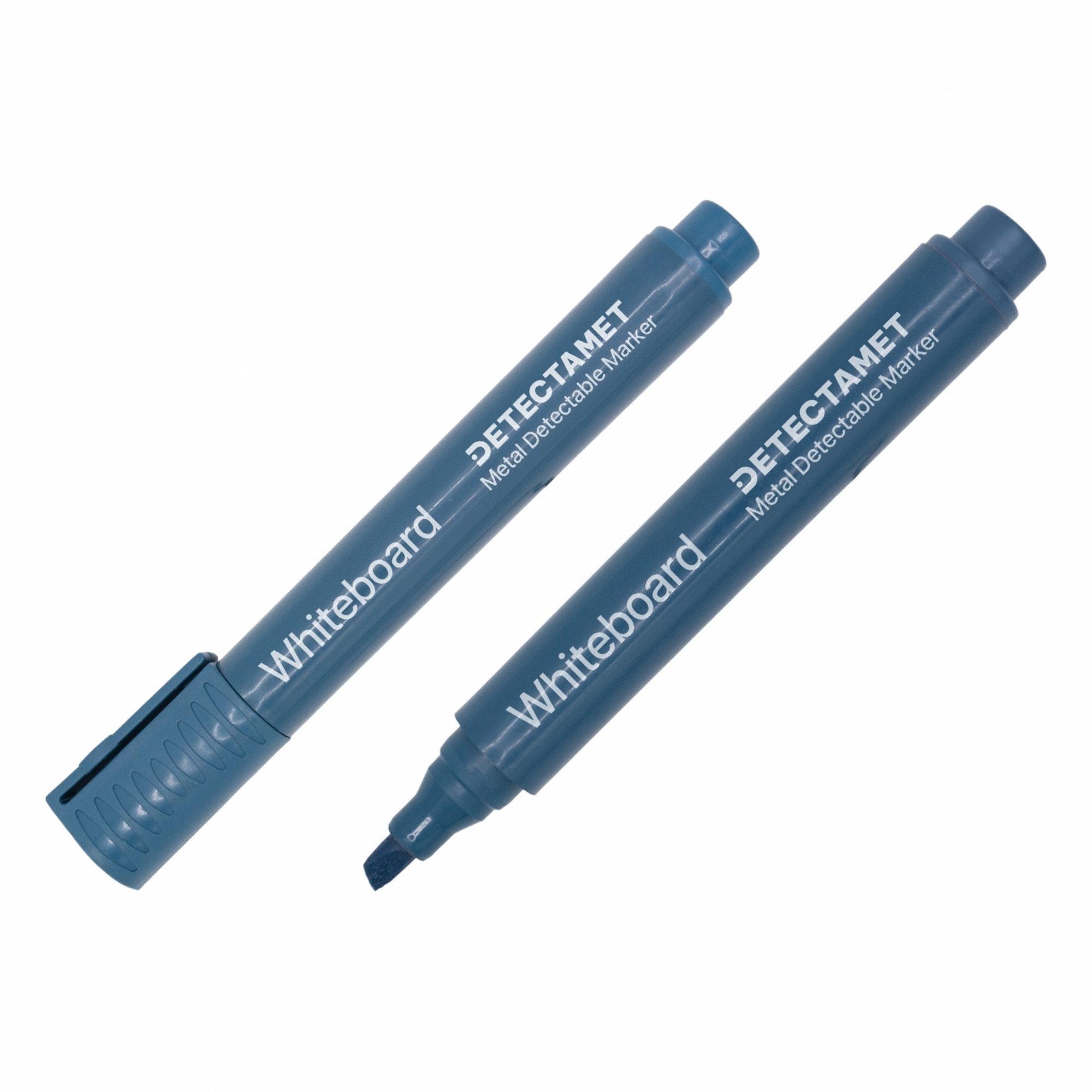 Dry Erase Marker Set: Capped, Chisel, Blue, Std, Metal Detectable, 10 PK