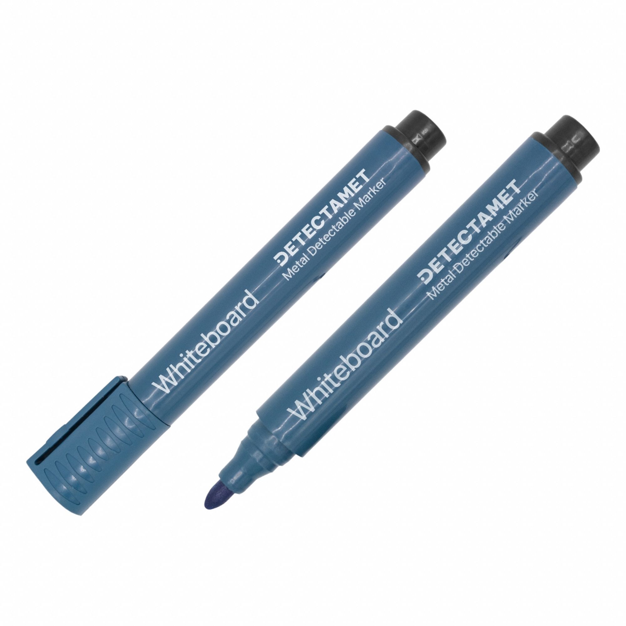 Dry Erase Marker Set: Capped, Bullet, Black, Std, Metal Detectable, 10 PK