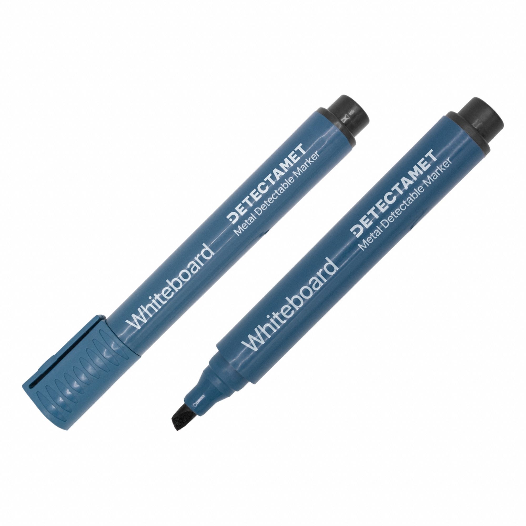 Dry Erase Marker Set: Capped, Chisel, Black, Std, Metal Detectable, 10 PK