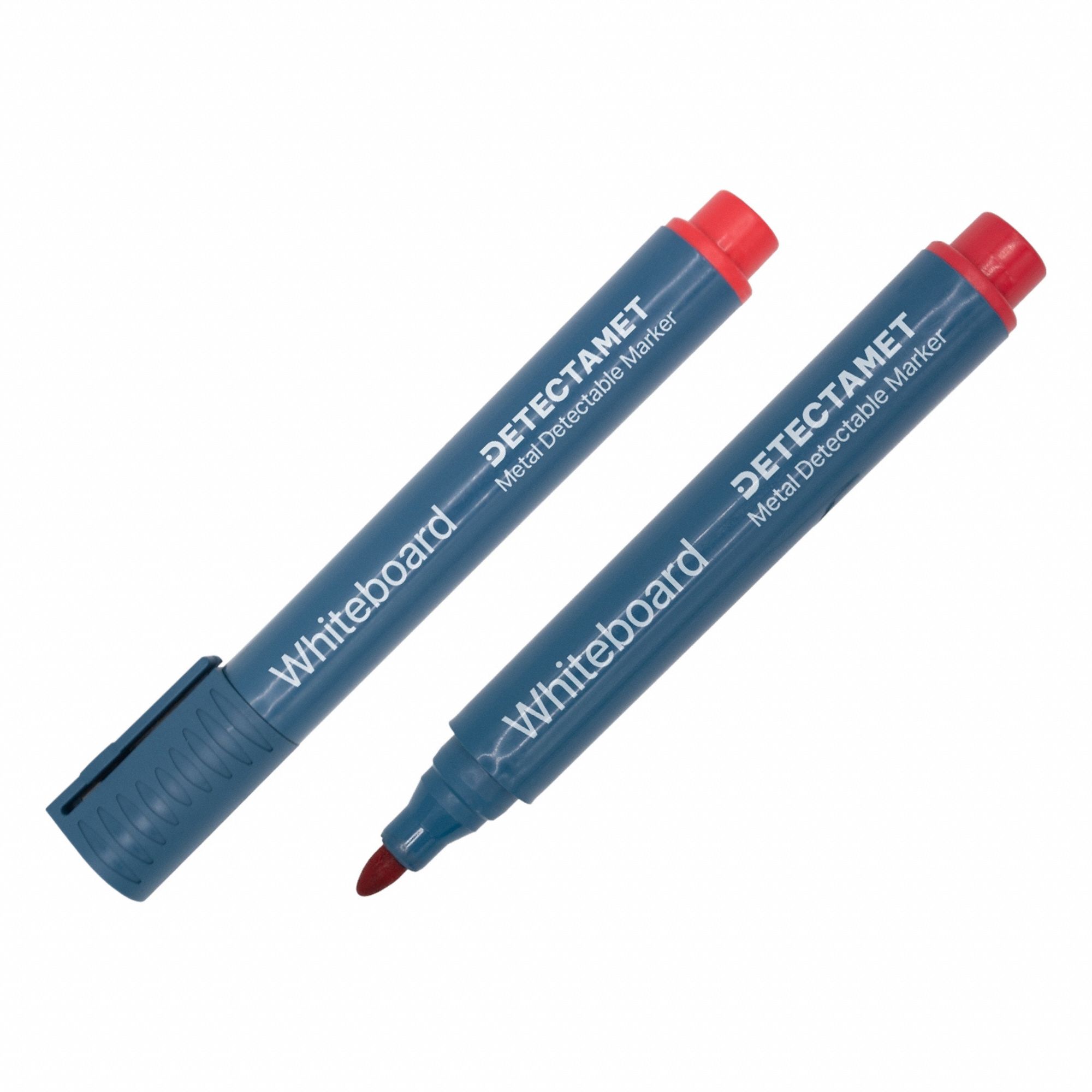 Dry Erase Marker Set: Capped, Bullet, Red, Std, Metal Detectable, 10 PK