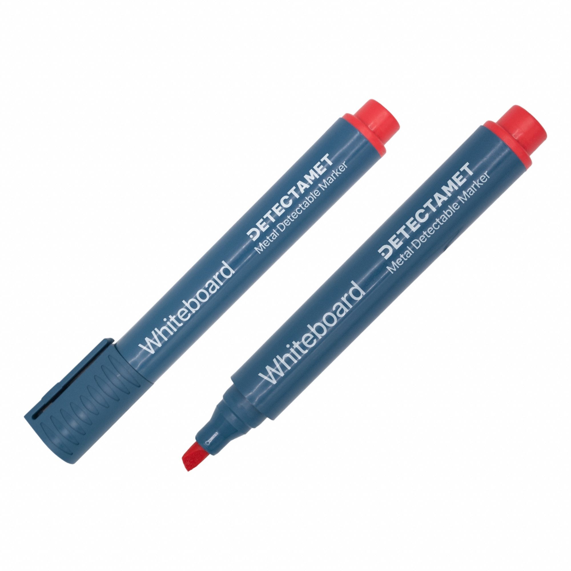 Dry Erase Marker Set: Capped, Chisel, Red, Std, Metal Detectable, 10 PK