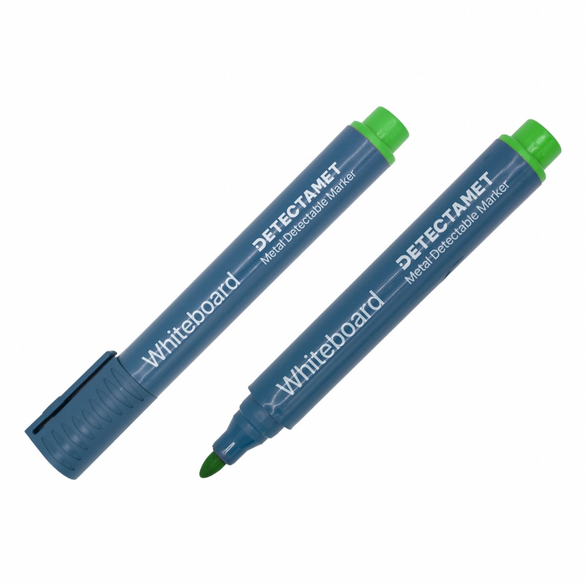 Dry Erase Marker Set: Capped, Bullet, Green, Std, Metal Detectable, 10 PK