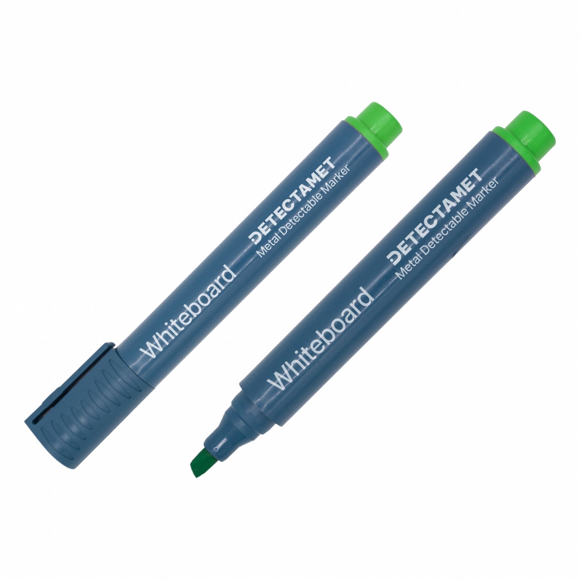 Dry Erase Marker Set: Capped, Chisel, Green, Std, Metal Detectable, 10 PK