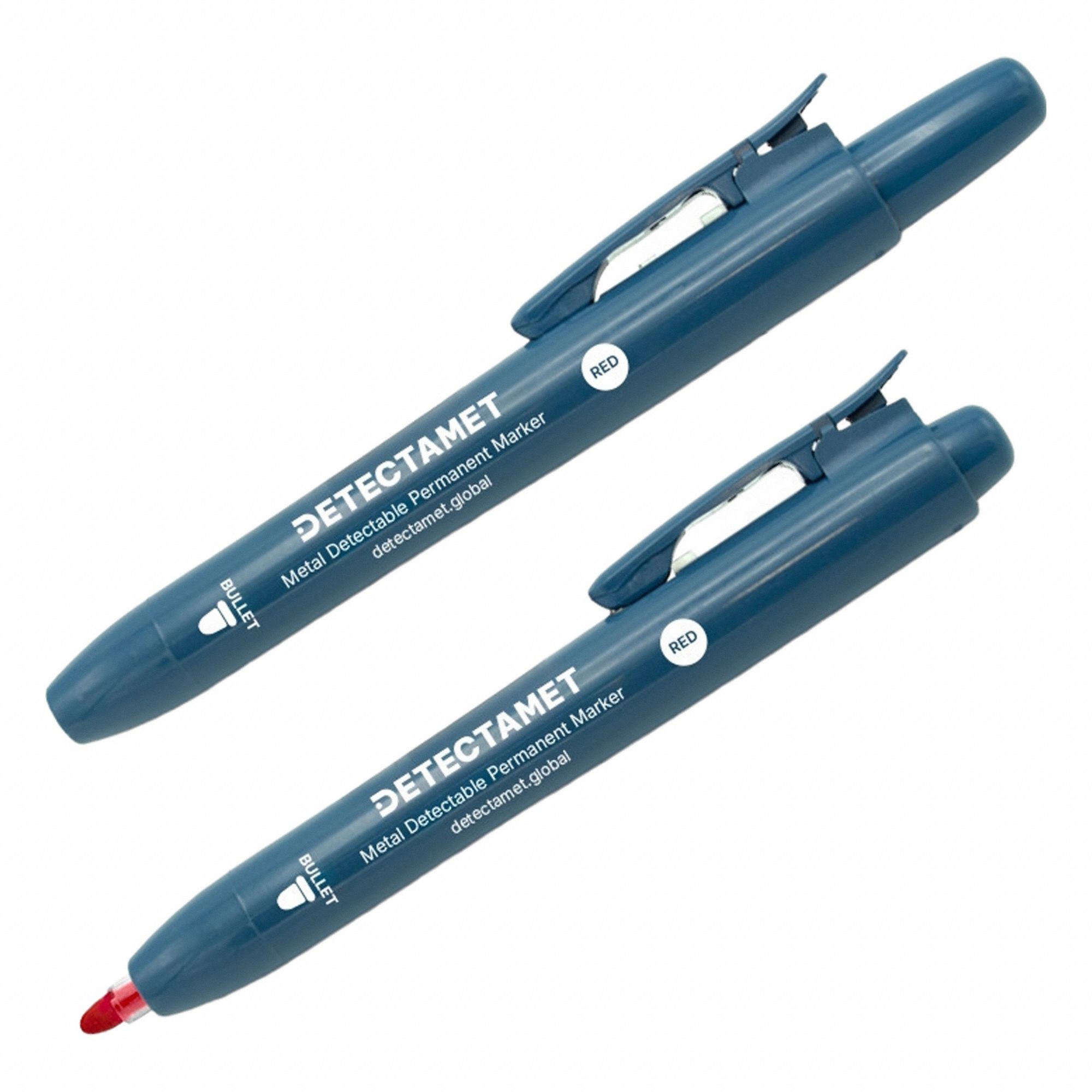 Permanent Marker Set: Red, Retractable, Bullet, 2 mm Tip Size, Std, Non-Washable