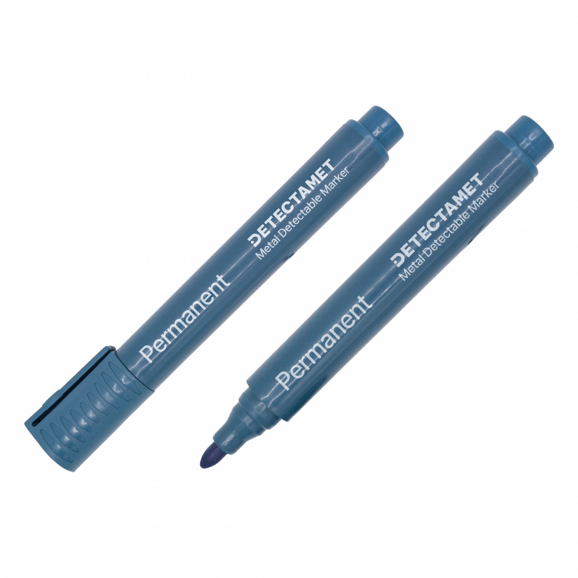 Permanent Marker Set: Blue, Capped, Bullet, 2 mm Tip Size, Std, Non-Washable