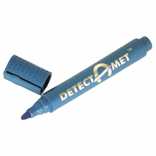 DETECTAMET, INC. Metal Detectable Permanent Marker, Blue Ink Color