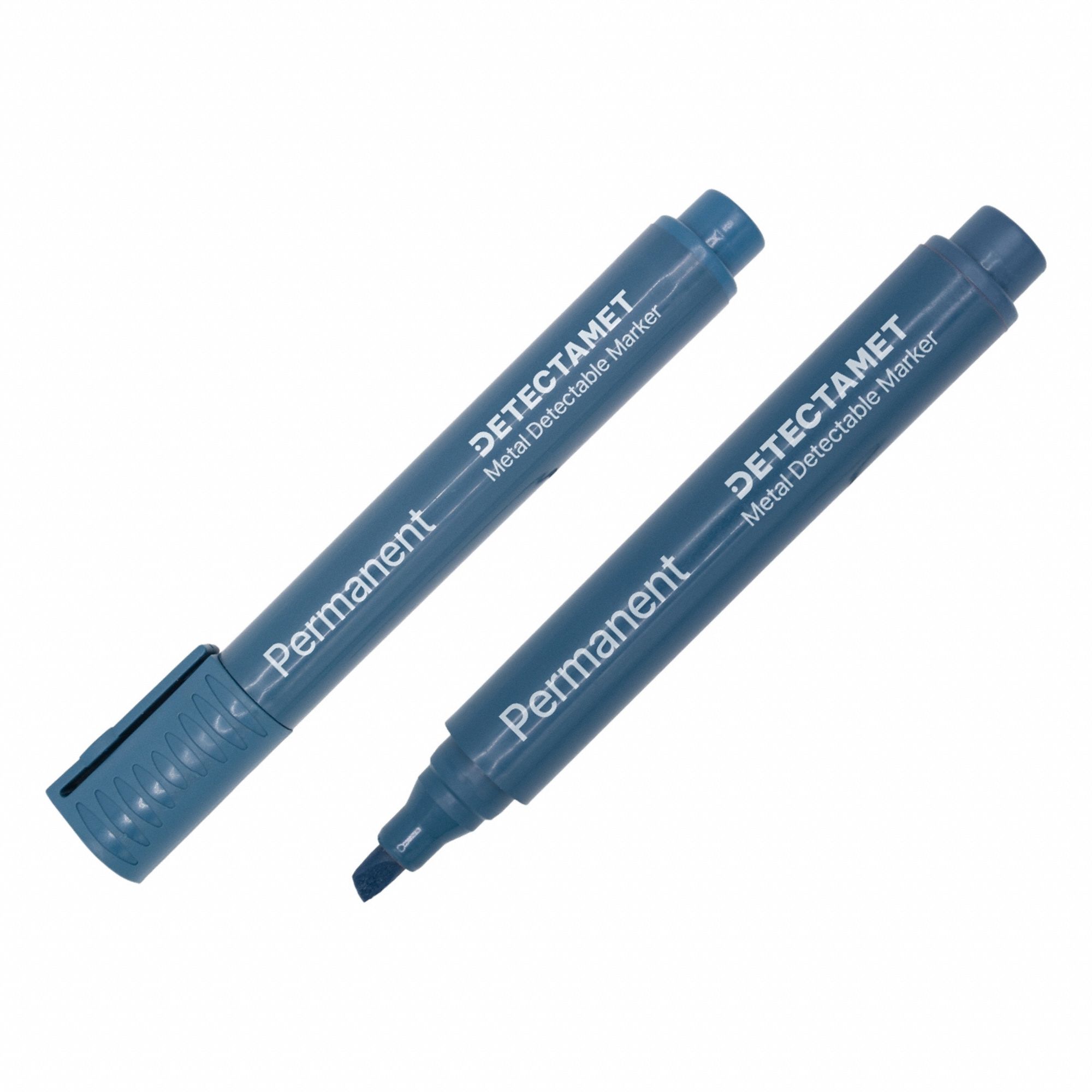 Permanent Marker Set: Blue, Capped, Chisel, 2 mm Tip Size, Std, Non-Washable