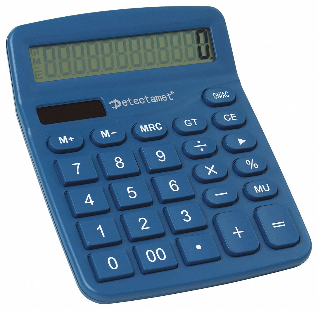 DETECTAMET, INC. Calculator Portable, 8, LCD, 1.6 LPS Print Speed, 25
