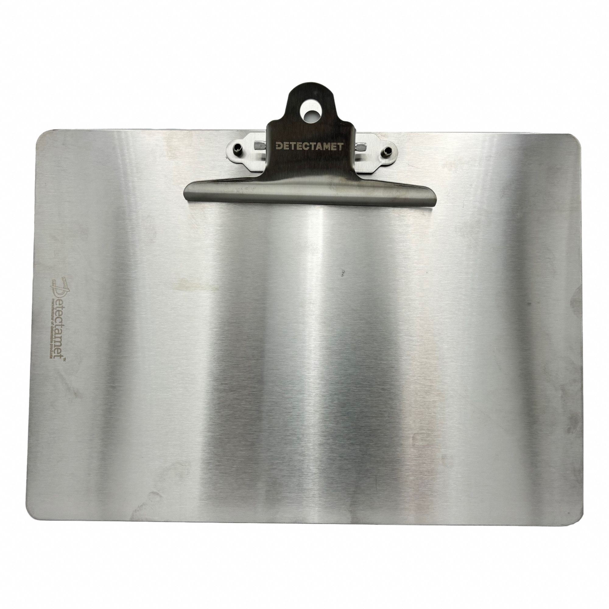 Clipboard: A4 Paper Size Name, Stainless Steel, 1 in Clip Capacity, 14 in Overall Wd, Silver