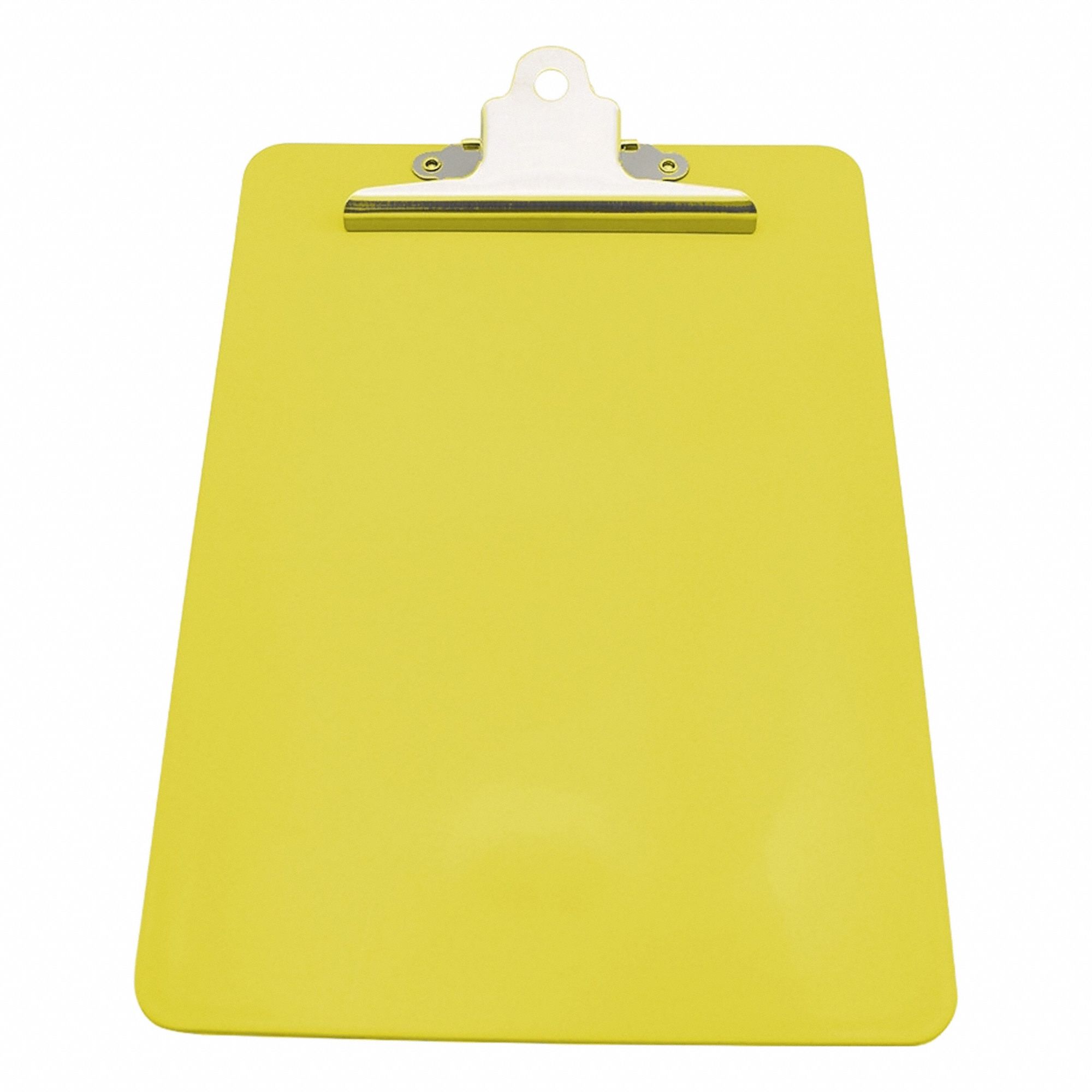 Clipboard: A4 Paper Size Name, Plastic, 1 in Clip Capacity, 9 in Overall Wd, Yellow, Plastic