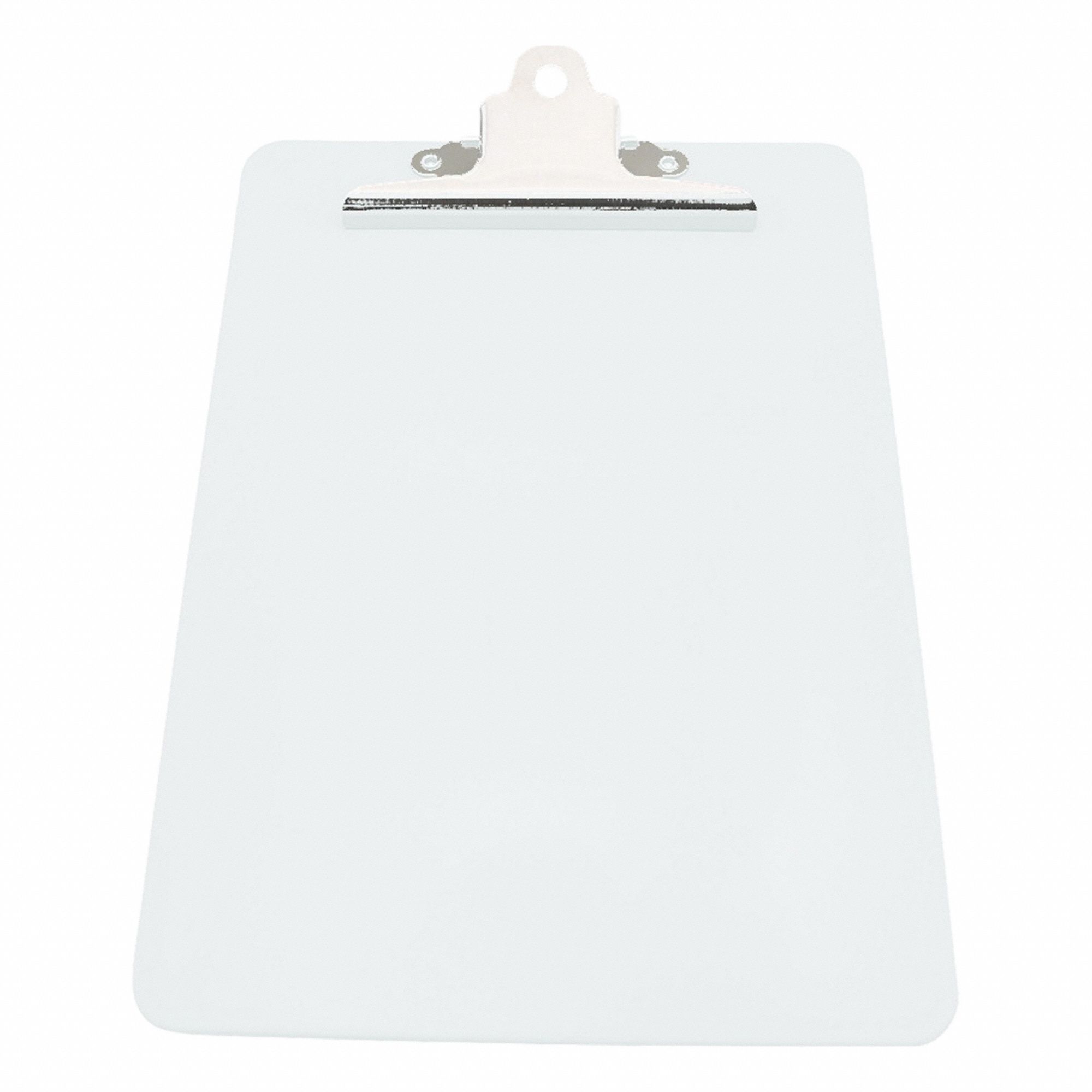 Clipboard: A4 Paper Size Name, Plastic, 1 in Clip Capacity, 9 in Overall Wd, White, 14 in Overall Ht