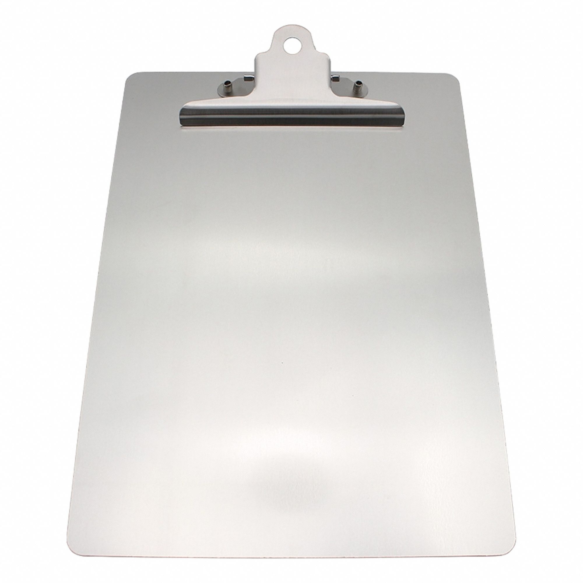 Clipboard: A4 Paper Size Name, Stainless Steel, 1 in Clip Capacity, 9 in Overall Wd, Silver