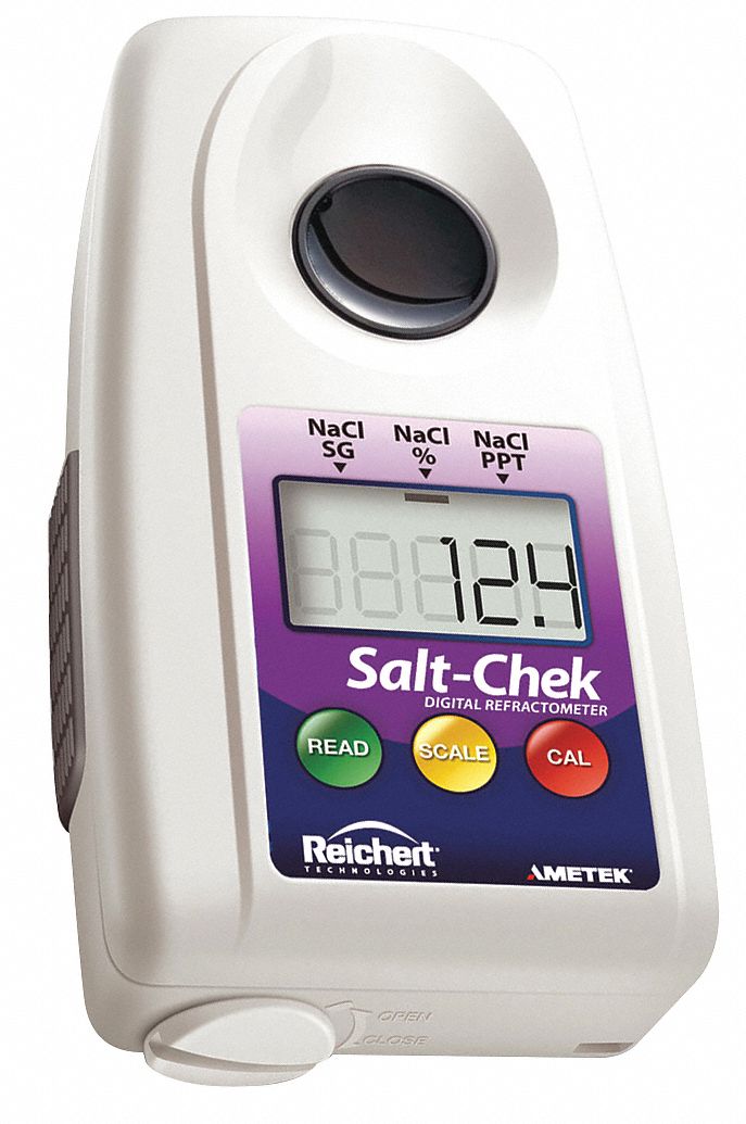 Refractometer: Sodium Chloride (NaCI)/Sodium Chloride Specifc Gravity, Auto, Digital