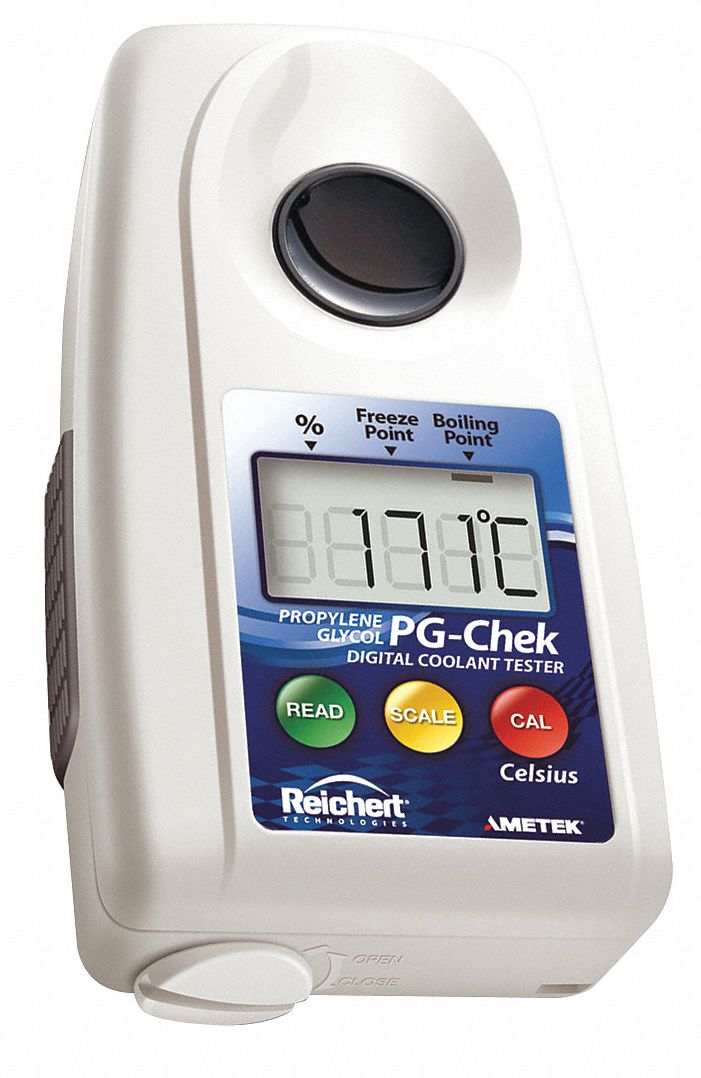Refractometer: +/-0.2% PG/+/-0.6°C PG Boiling Point/+/-0.6°C PG Freeze Point Accuracy