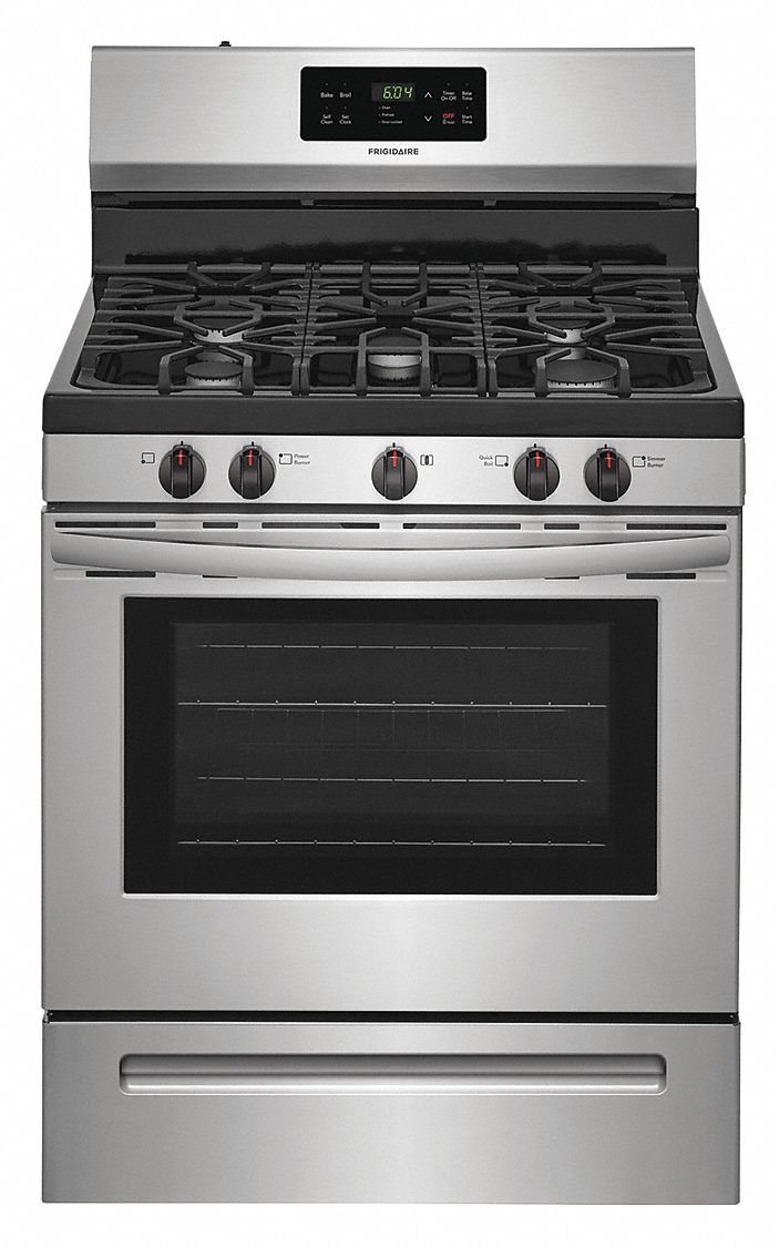 FRIGIDAIRE Natural Gas Oven Range, Stainless Steel, 47 inH x 29 7/8 inW