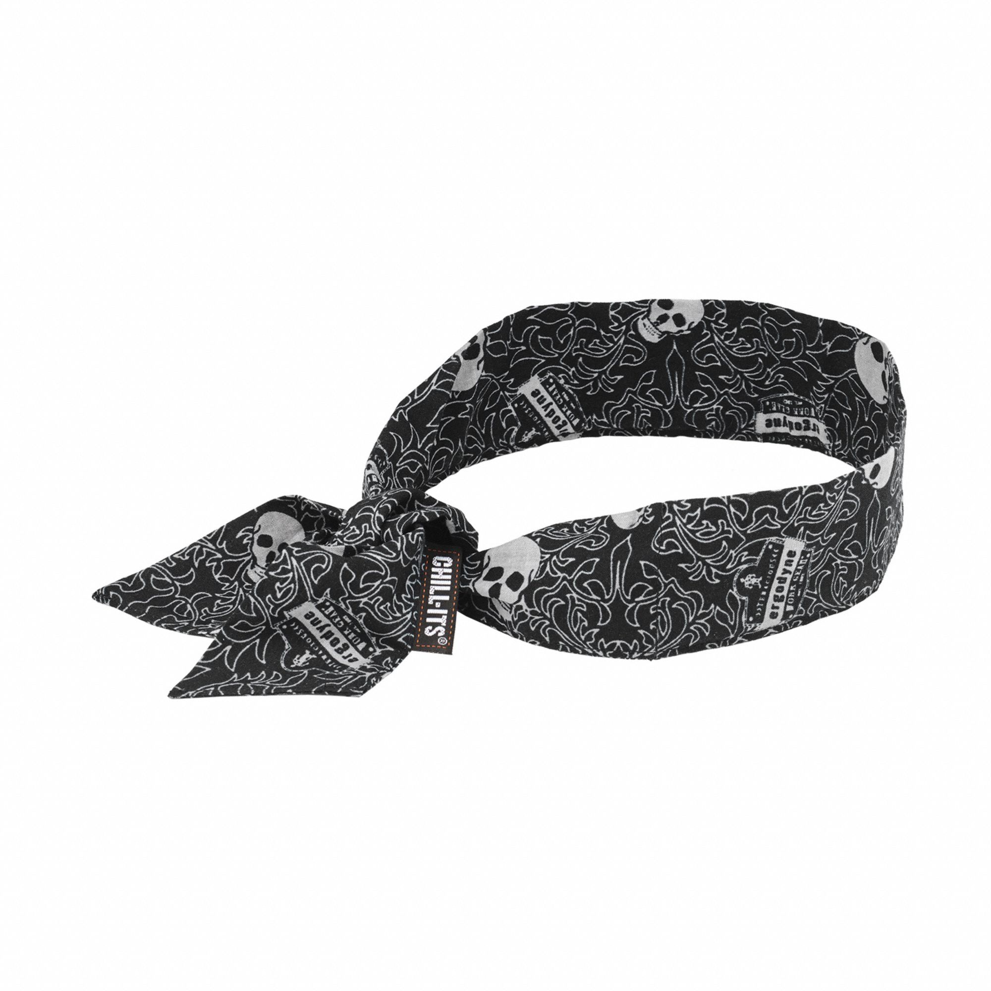 Evaporative Cooling Bandana: Black/White, Universal, Head Band, Cooling