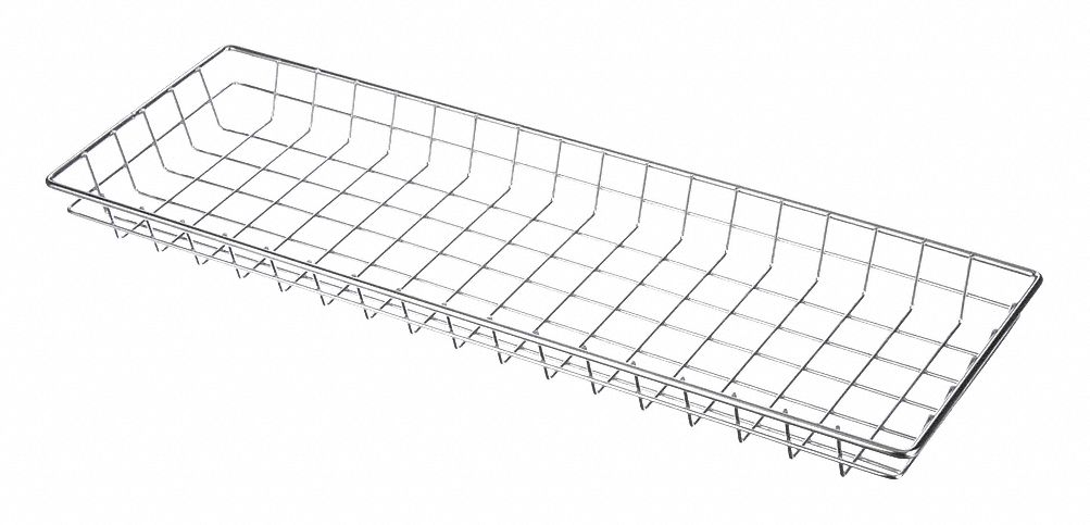 Storage Basket: Material Handling Basket, Steel, Chrome-Plated, Silver