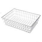 STORAGE BASKET, STEEL, CHROME-PLATED, SILVER, 16 IN OVERALL W