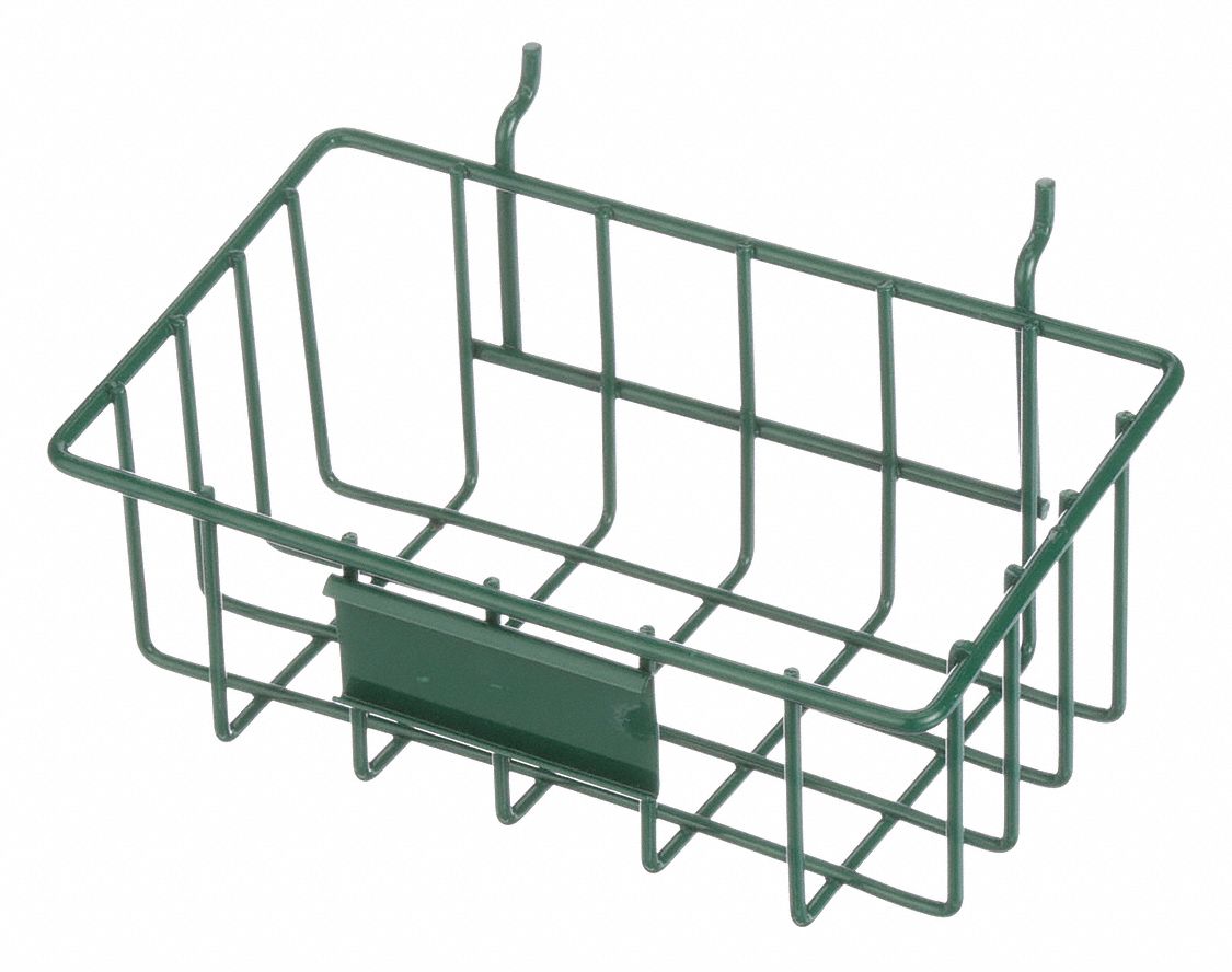 Storage Basket: Display Basket, Steel, Powder Coated, Green