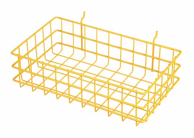 Storage Basket: Display Basket, Steel, Chrome-Plated, Yellow