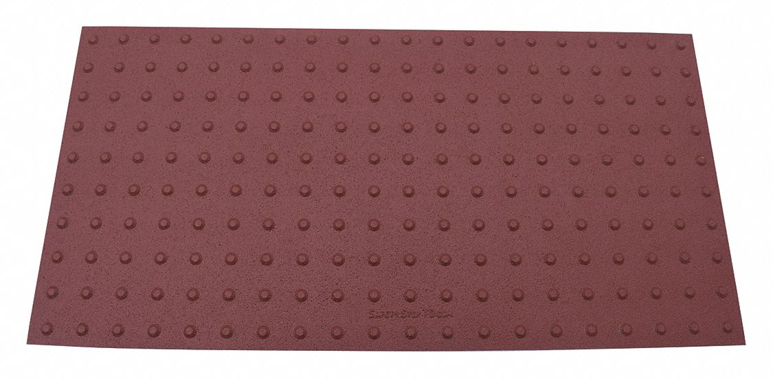 ADA Warning Pad: Asphalt/Concrete, Surface Applied, Flex Cement, Red, 4 ft Lg, 2 ft Wd