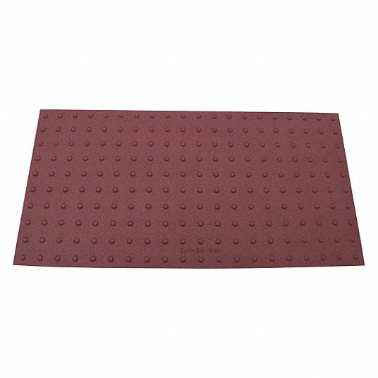 ADA Warning Pad: Red, Installs to Asphalt/Concrete, Installs with Adhesives, 4 ft Lg, 2 ft Wd