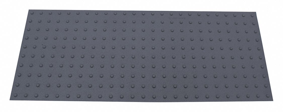 ADA Warning Pad: Asphalt/Concrete, Surface Applied, Flex Cement, Gray, 5 ft Lg, 2 ft Wd