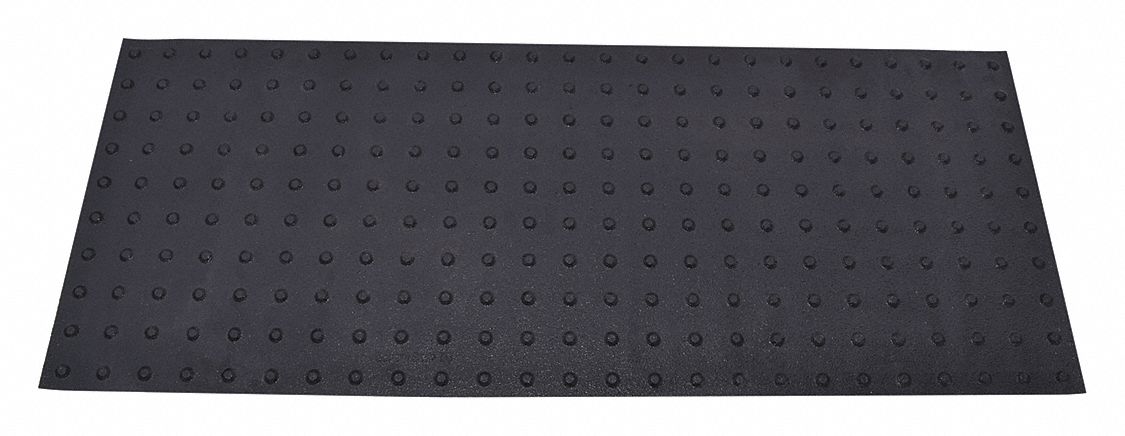ADA Warning Pad: Asphalt/Concrete, Surface Applied, Flex Cement, Black, 5 ft Lg