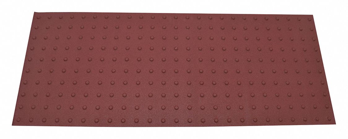 ADA Warning Pad: Asphalt/Concrete, Surface Applied, Flex Cement, Red, 5 ft Lg, 2 ft Wd