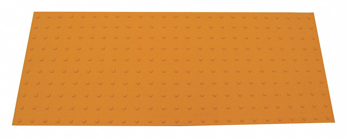 ADA Warning Pad: Asphalt/Concrete, Surface Applied, Flex Cement, Yellow, 5 ft Lg