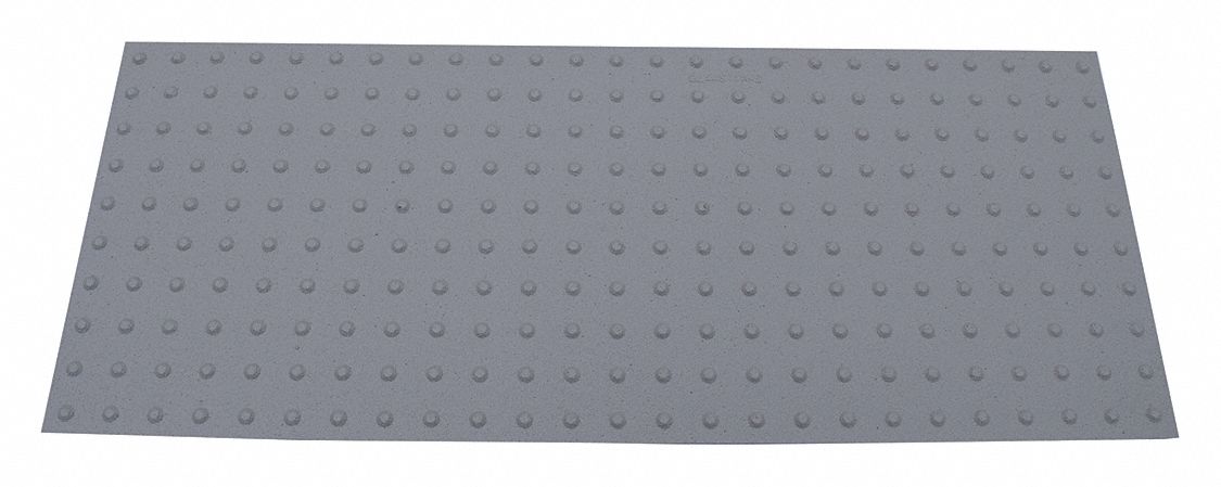 ADA Warning Pad: Asphalt/Concrete, Surface Applied, Flex Cement, Gray, 5 ft Lg, 2 ft Wd