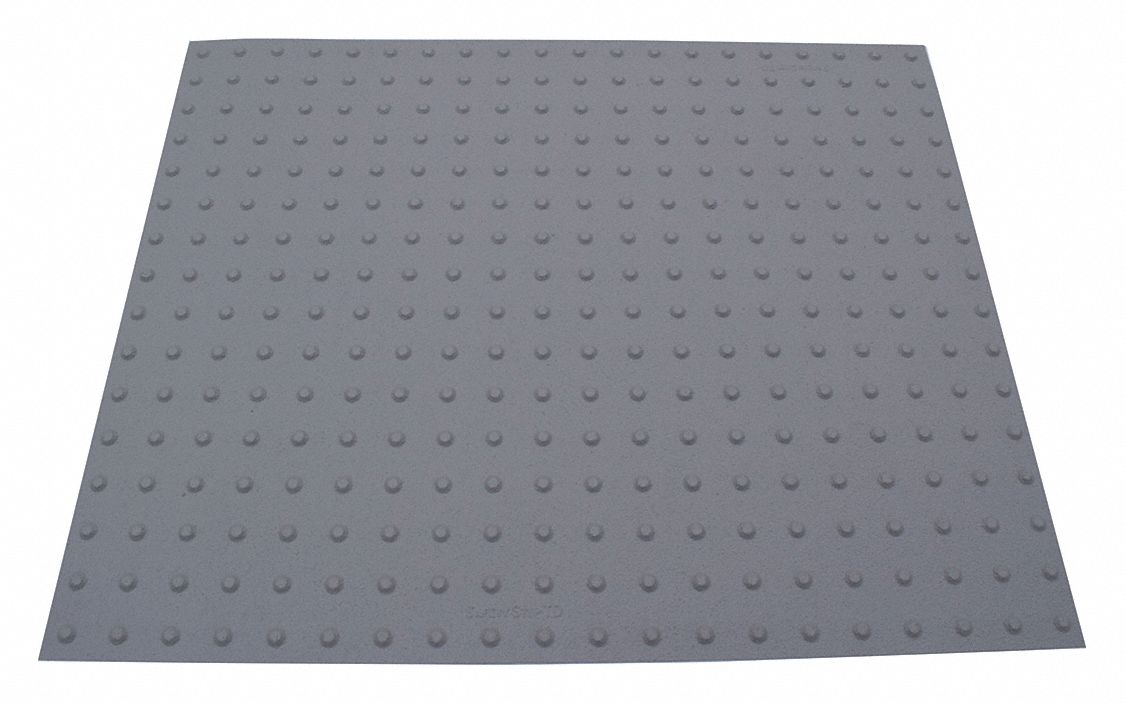 ADA Warning Pad: Asphalt/Concrete, Surface Applied, Flex Cement, Gray, 4 ft Lg, 3 ft Wd
