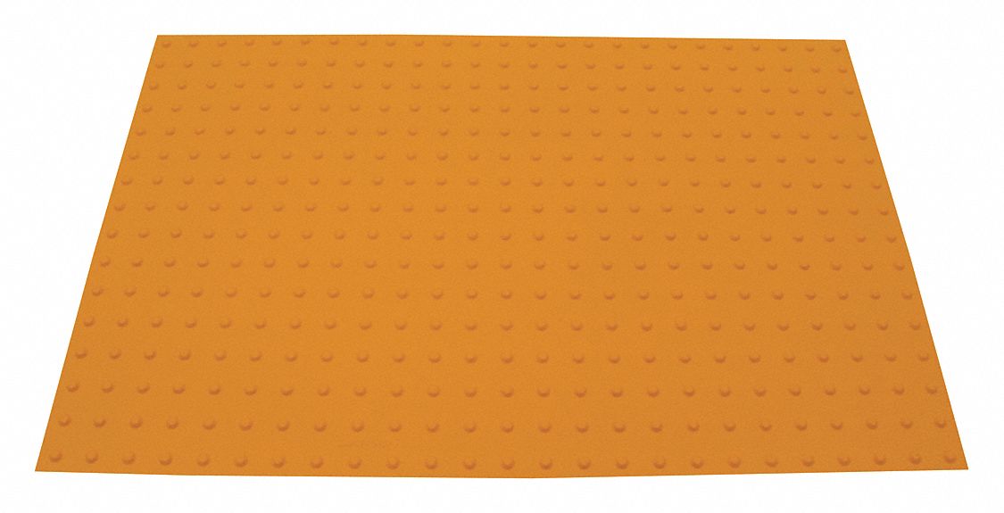 ADA Warning Pad: Asphalt/Concrete, Surface Applied, Flex Cement, Yellow, 5 ft Lg