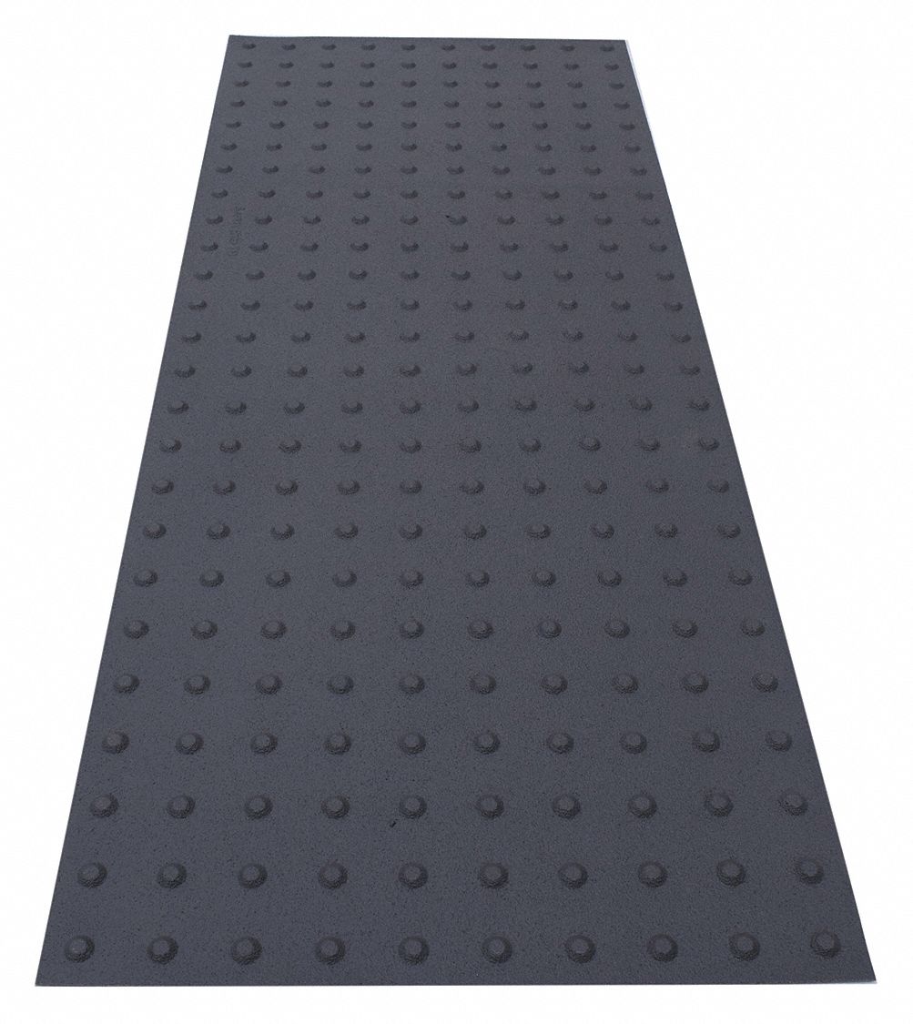 ADA Warning Pad: Asphalt/Concrete, Surface Applied, Flex Cement, Gray, 5 ft Lg, 2 ft Wd