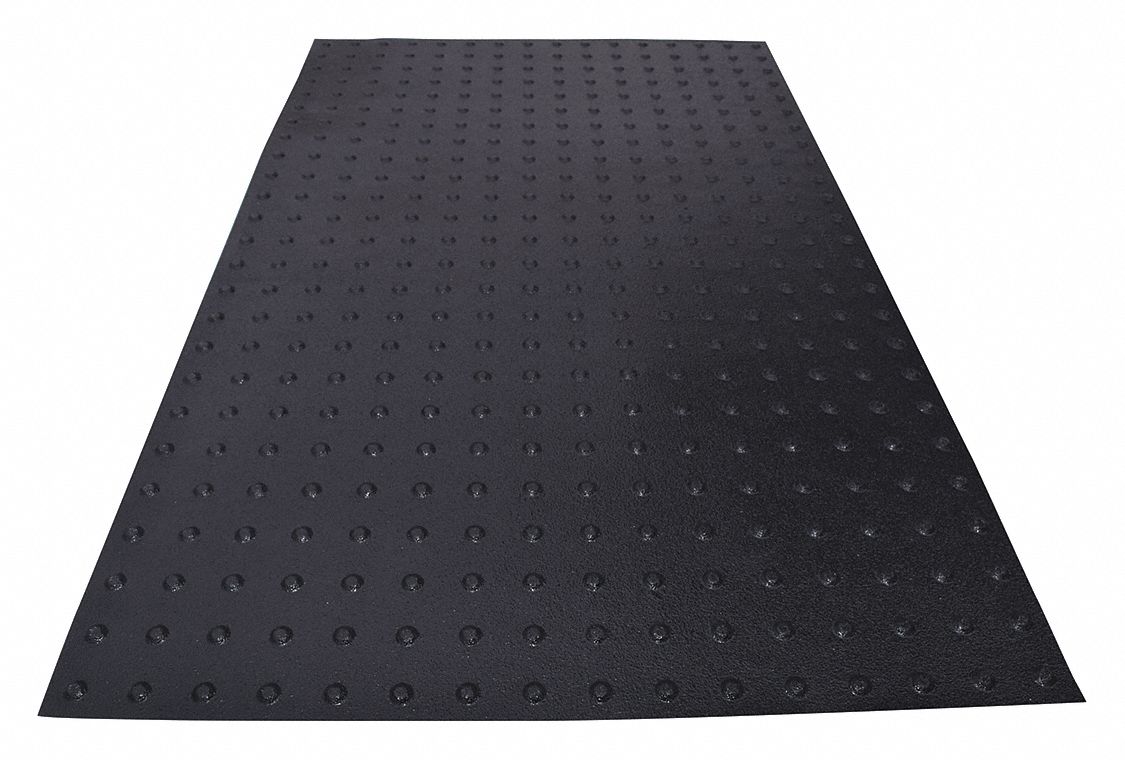 ADA Warning Pad: Asphalt/Concrete, Surface Applied, Flex Cement, Black, 5 ft Lg