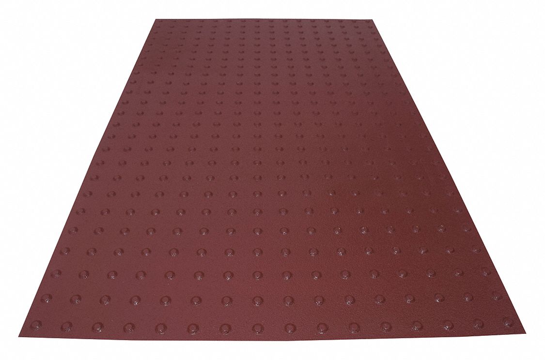 ADA Warning Pad: Asphalt/Concrete, Surface Applied, Flex Cement, Red, 5 ft Lg, 3 ft Wd