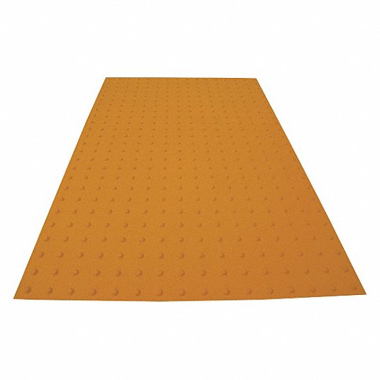 ADA Warning Pad: Yellow, Installs to Asphalt/Concrete, Installs with Adhesives, 5 ft Lg
