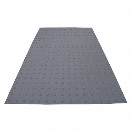 ADA Warning Pad: Gray, Installs to Asphalt/Concrete, Installs with Adhesives, 5 ft Lg, 3 ft Wd