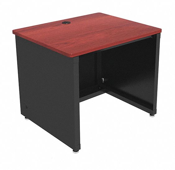 Enclosed Desk: CD Series, 36 in Overall Wd, 30 in, 24 in Overall Dp, Cherry Top