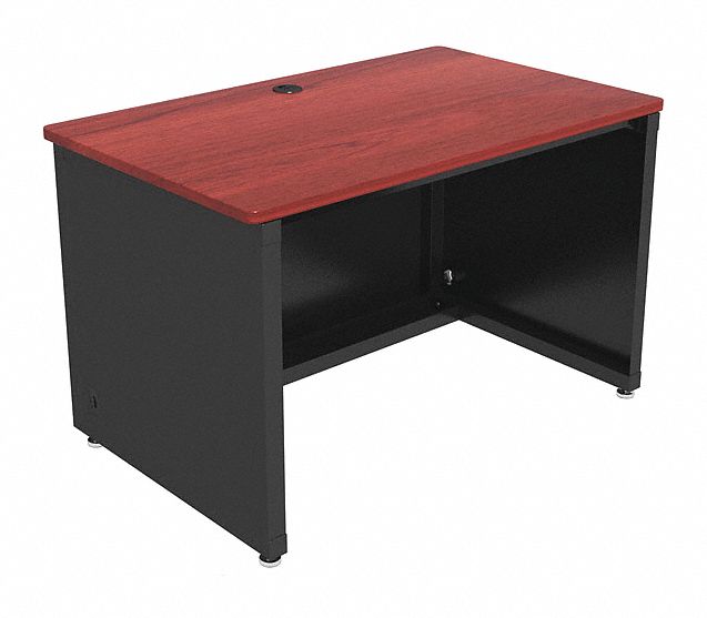 Enclosed Desk: CD Series, 48 in Overall Wd, 30 in, 24 in Overall Dp, Cherry Top