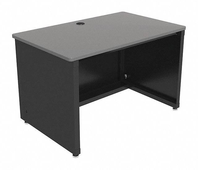 Enclosed Desk: CD Series, 48 in Overall Wd, 30 in, 24 in Overall Dp, Gray Top