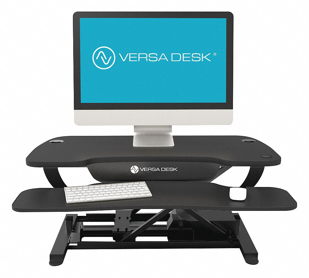 VERSA PRODUCTS Electric Adj Desk Converter, 48" W, Blk 52JD87