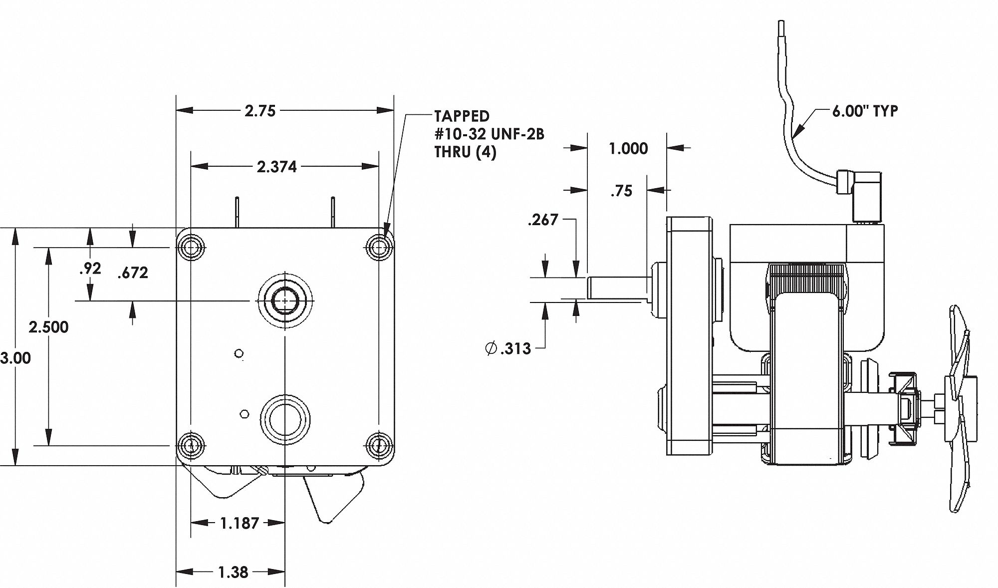 AC GEARMOTOR,1 RPM,OPEN,115V