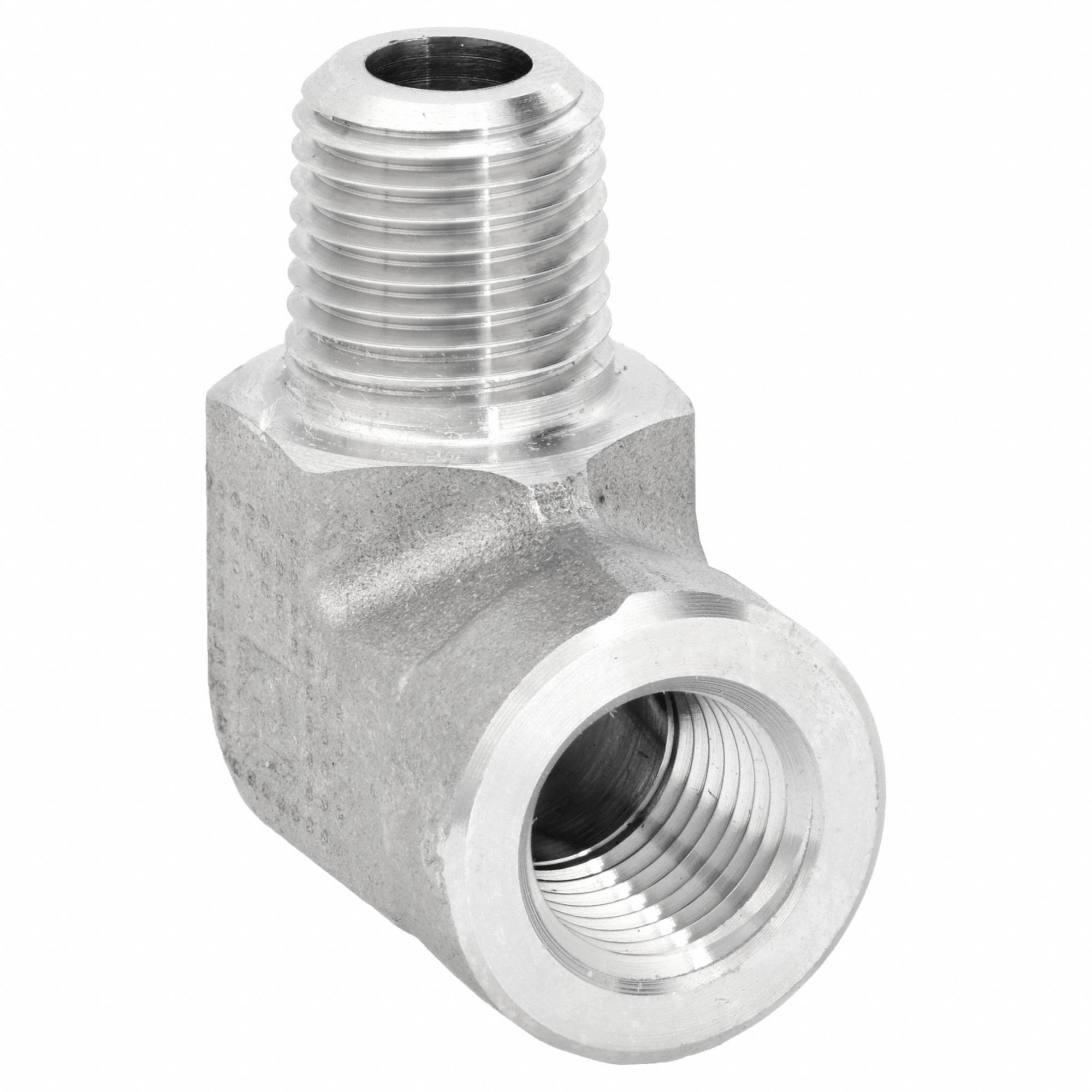 Hydraulic Hose Adapter: 1 in x 1 in Fitting Size, Female x Male, NPT x NPT, Rigid, 90° Elbow