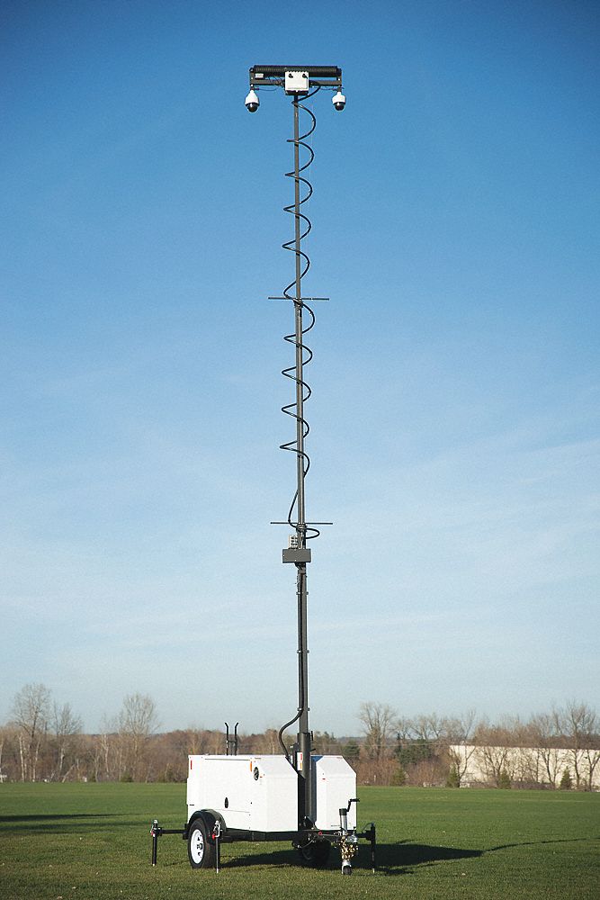 Surveillance Trailer: Surveillance Trailer, 7 ft Collapsed Ht, 1080p, Dome, 1080p