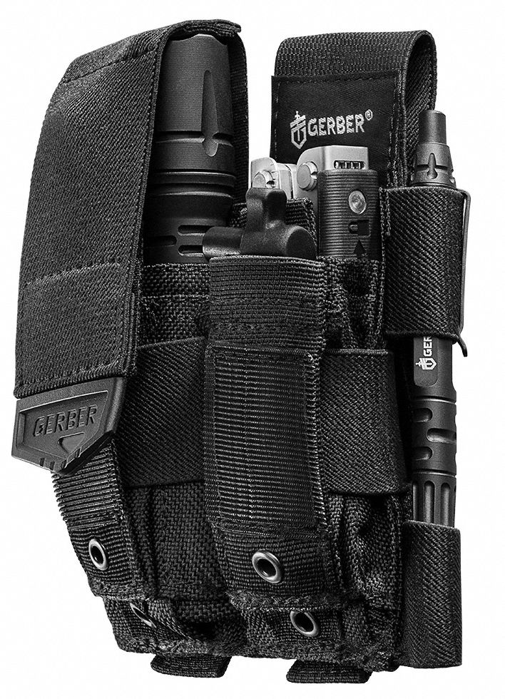 GERBER Black, Tool Holster, Nylon, For Maximum Belt Width 2 in - 52JH46