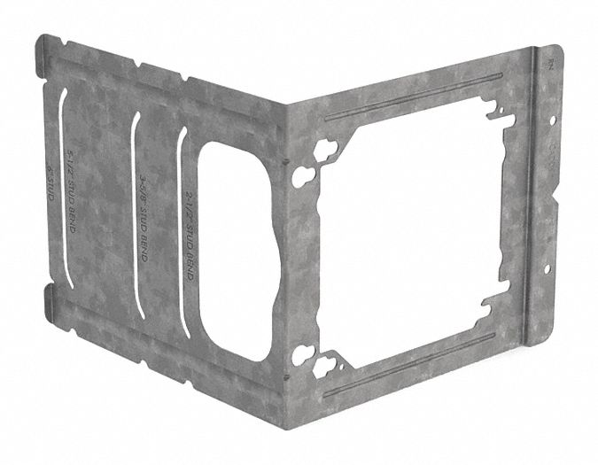 Mounting Bracket: Steel, Silver, For 1/2 Gangs, 6.03 in Overall Dp, 5.91 in Overall Wd