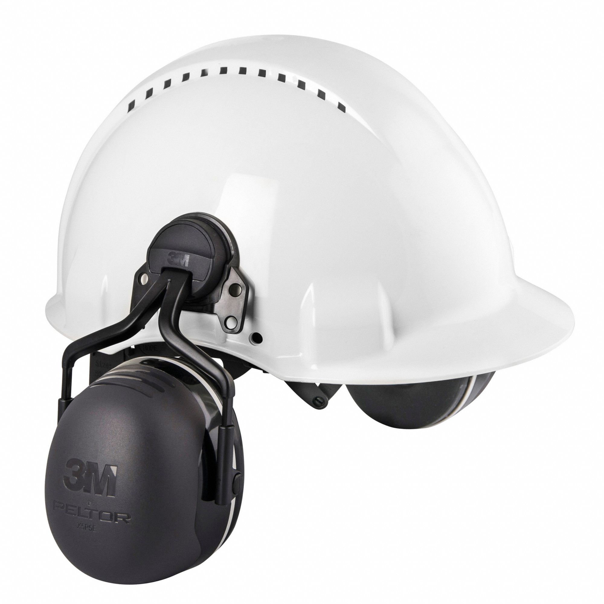 Ear Muffs: Hard Hat-Mounted Earmuff, Passive, 31 dB NRR, Foldable,  Dielectric, Black