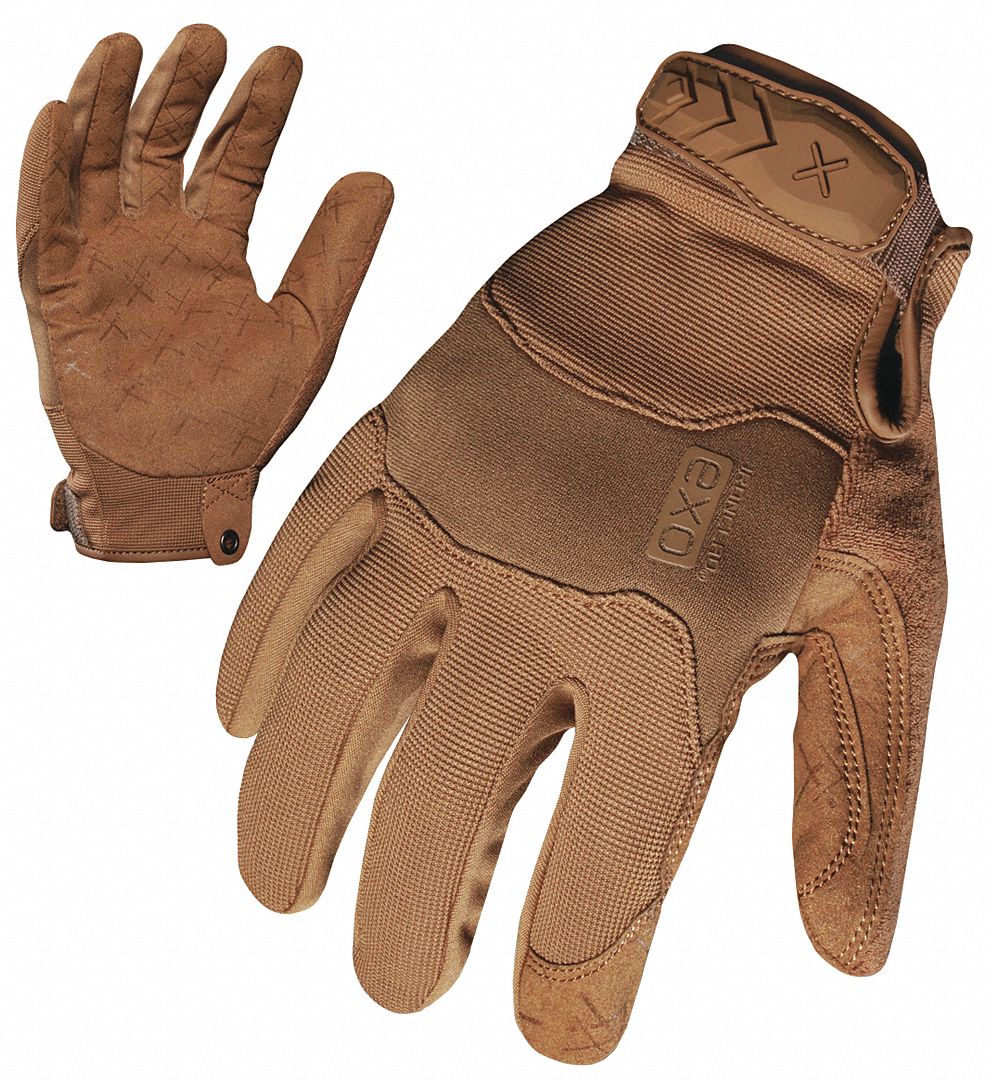 IRONCLAD Tactical Glove, Synthetic Leather Palm Material, L, Coyote