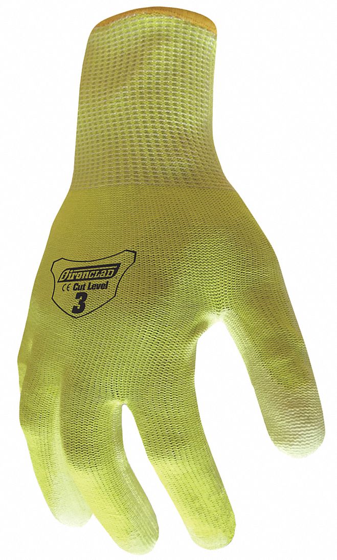 yellow knit gloves
